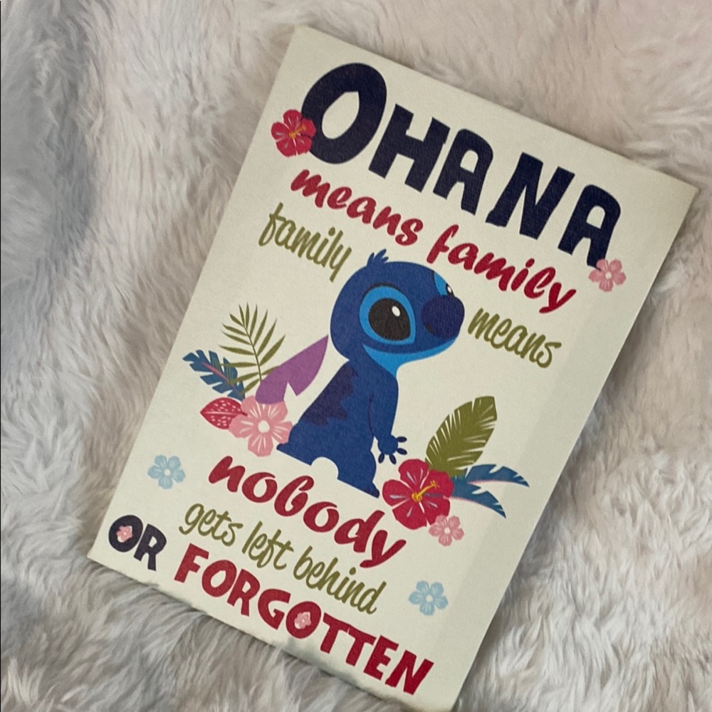 BNWT!✨ Disney Lilo and Stitch “Ohana Means Family” Canvas Wall Art